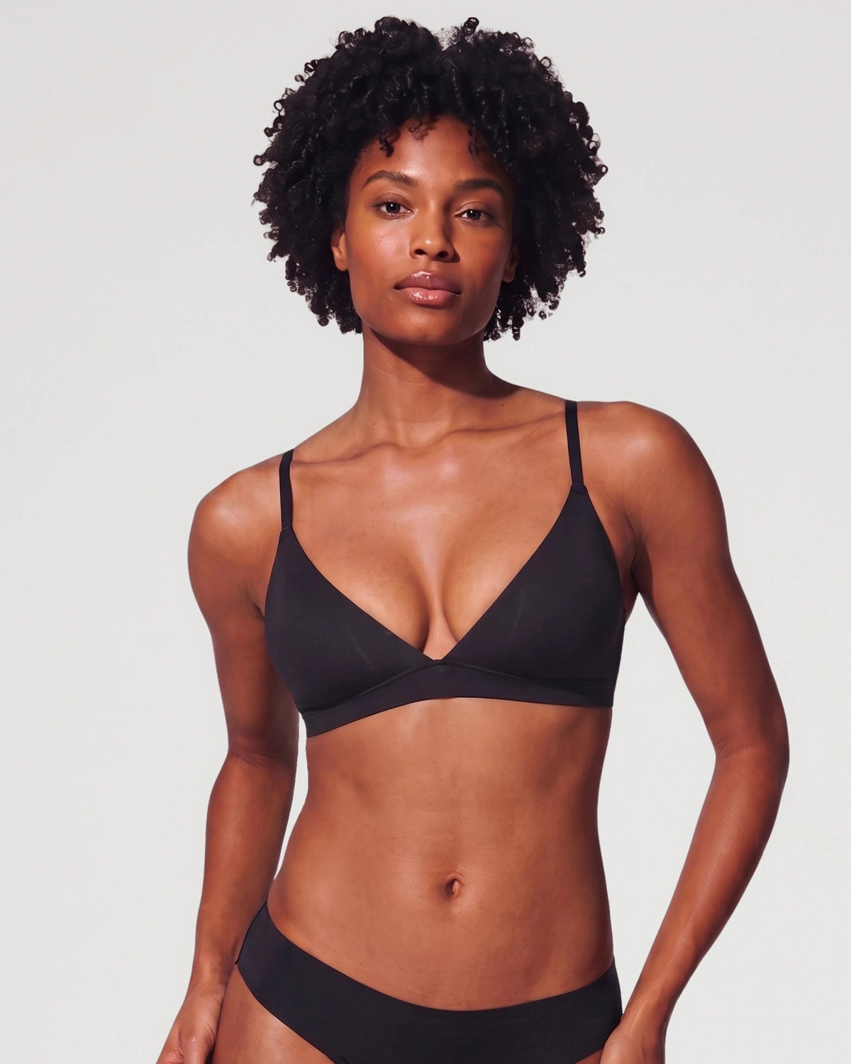 Comfort support view of this plunge bra | LilyCurve