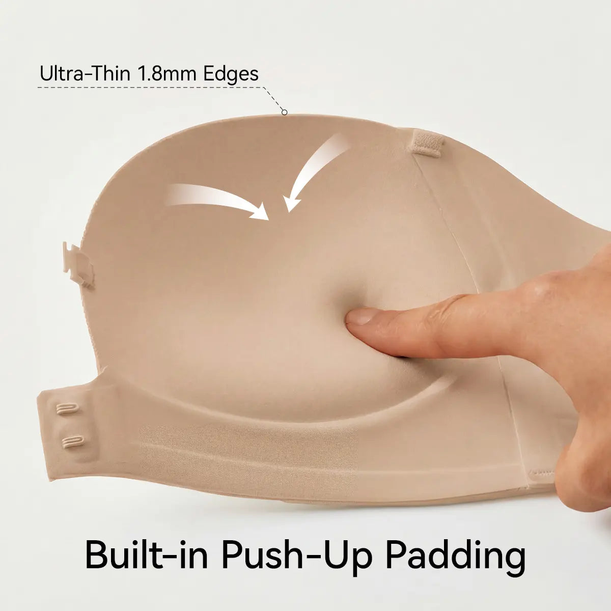 Front-Closure Wireless Padded Strapless Bra