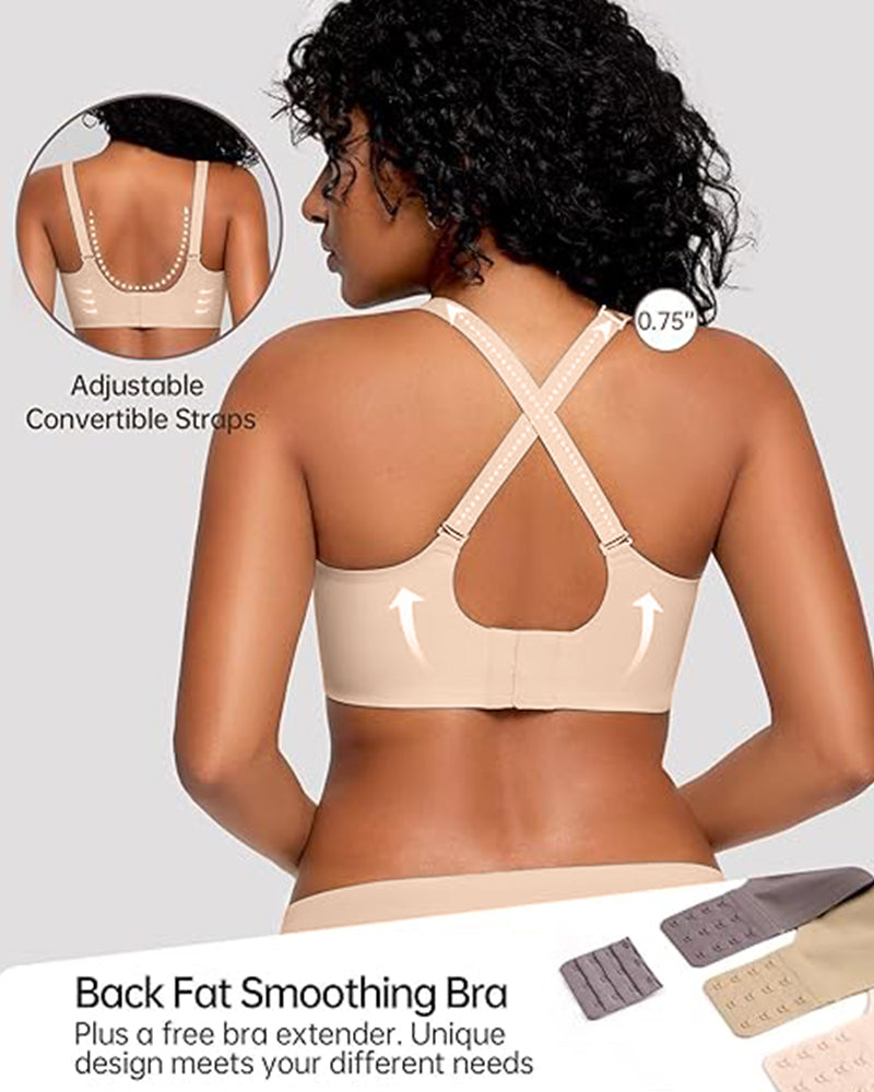LilyCurve Soft Full Coverage Scalloped Wireless Jelly Bra in NU