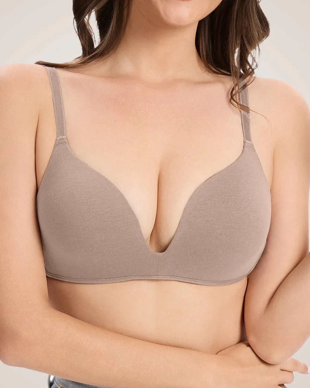 LilyCurve 3 Piece Wireless Comfy Plunge Bra Pack - Multicolor1 - View 2
