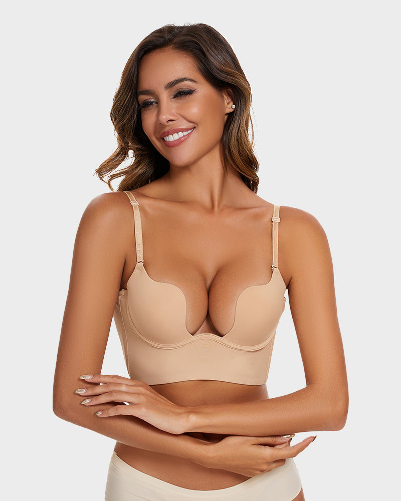 LilyCurve Low Cut U-Shaped Backless Bra in NU