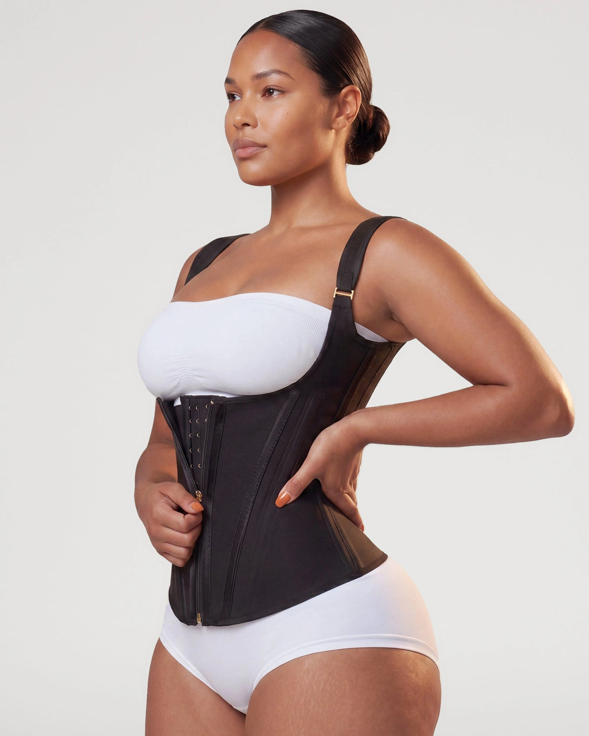 Soft contour view of the Double Waistband Corset Vest Waist Trainer | LilyCurve