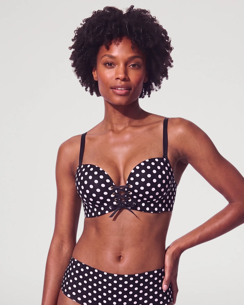 Wireless Front Lace-Up Push-Up Bra
