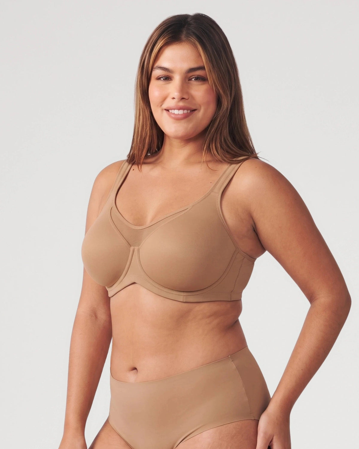 Everyday styling view for this minimizer bra | LilyCurve