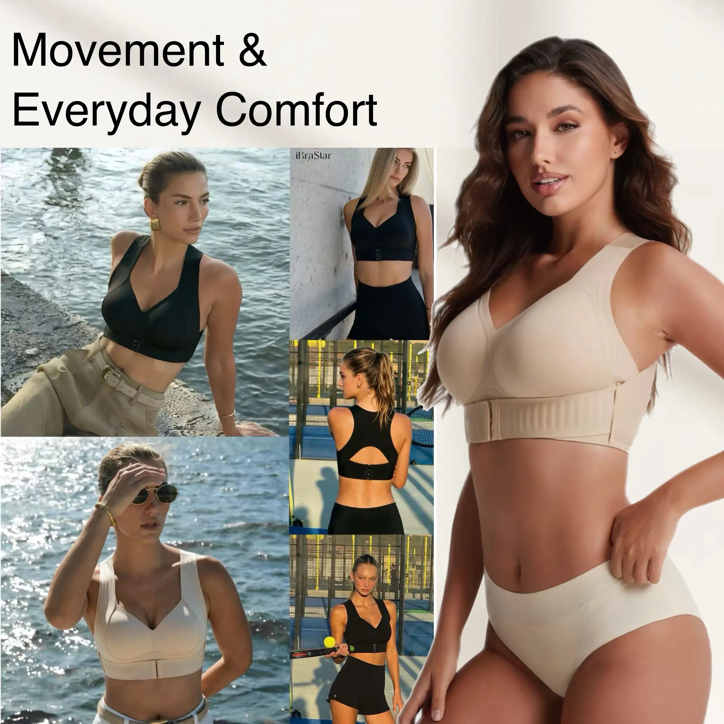 Seamless Front-Closure Wireless Posture Bra
