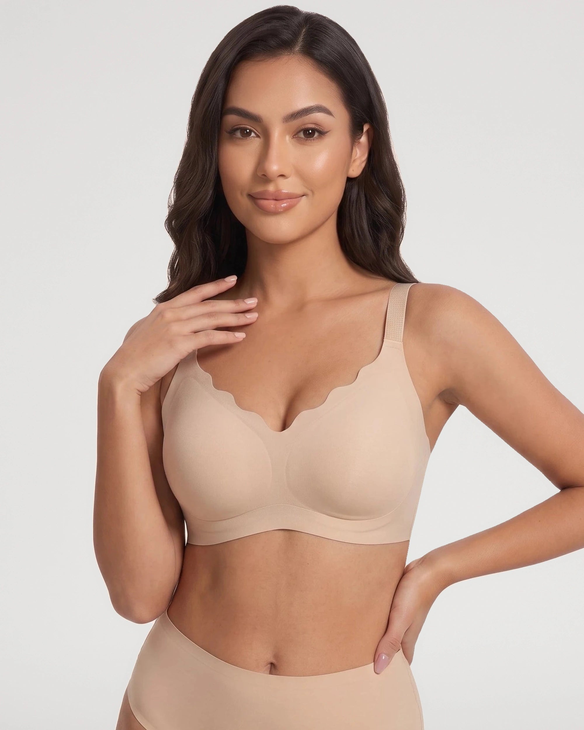Front fit view of the Scalloped Push Up Jelly Bra | LilyCurve