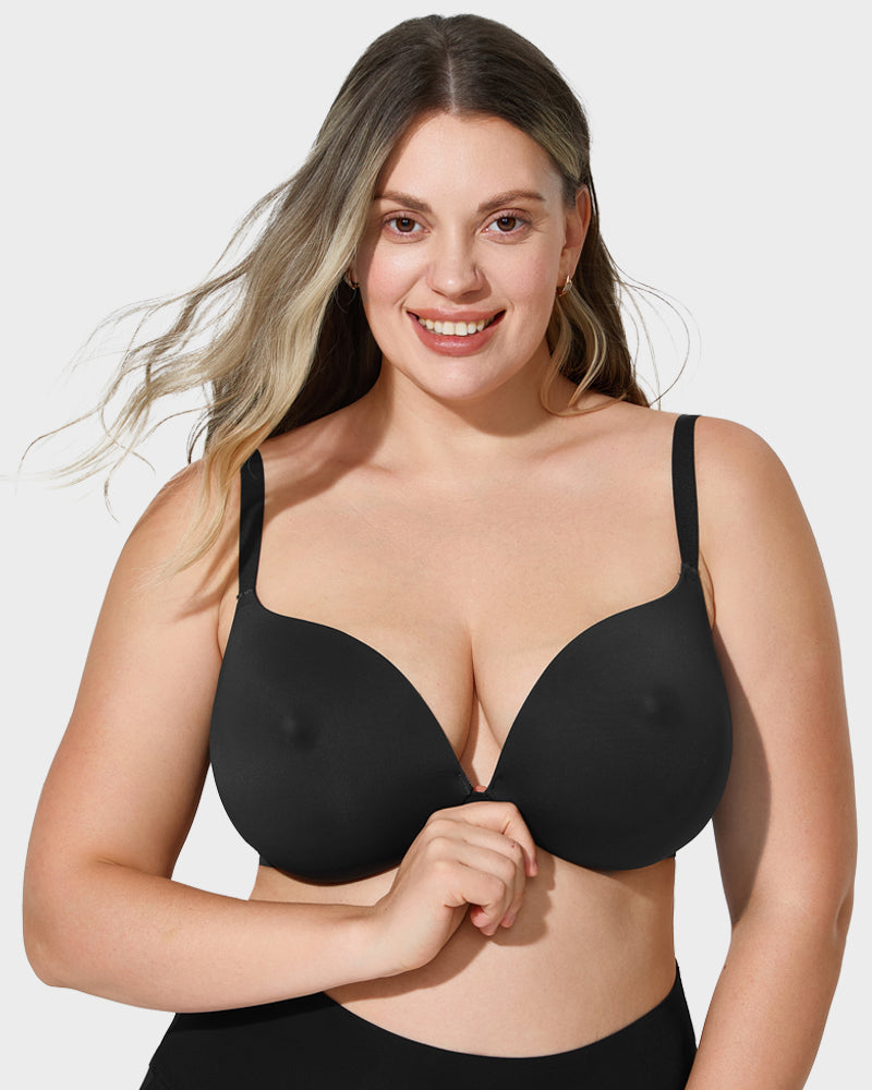 LilyCurve Nipple Push-Up Bra in BK