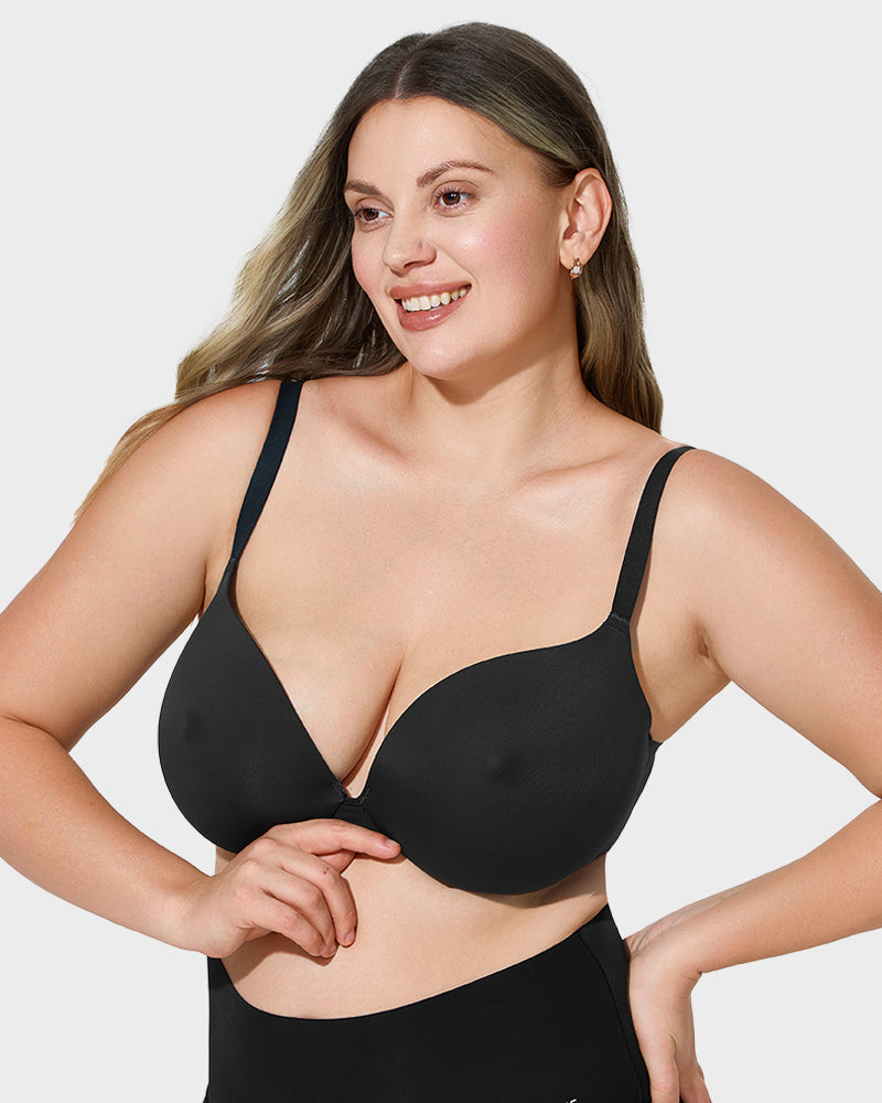 LilyCurve Nipple Push-Up Bra in BK