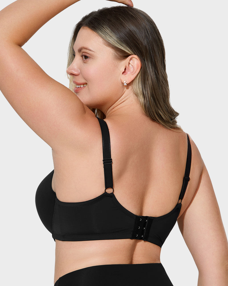 LilyCurve Elegant Full Coverage Underwire Bra in BK