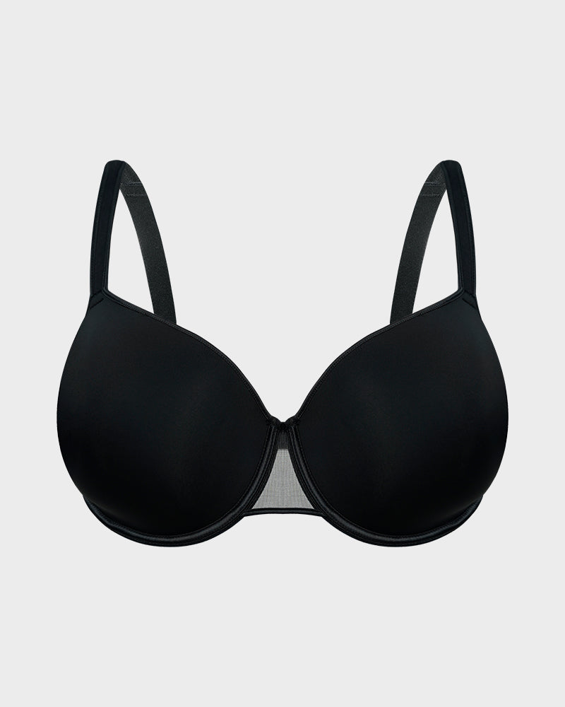 LilyCurve Elegant Full Coverage Underwire Bra in BK