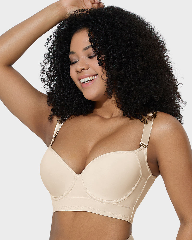 LilyCurve Back-Smoothing Push-Up Bra – Classic Everyday Lift in BK