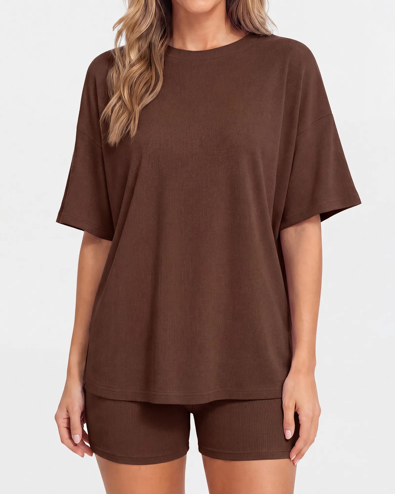 Oversized Crewneck Split Hem Lounge Set