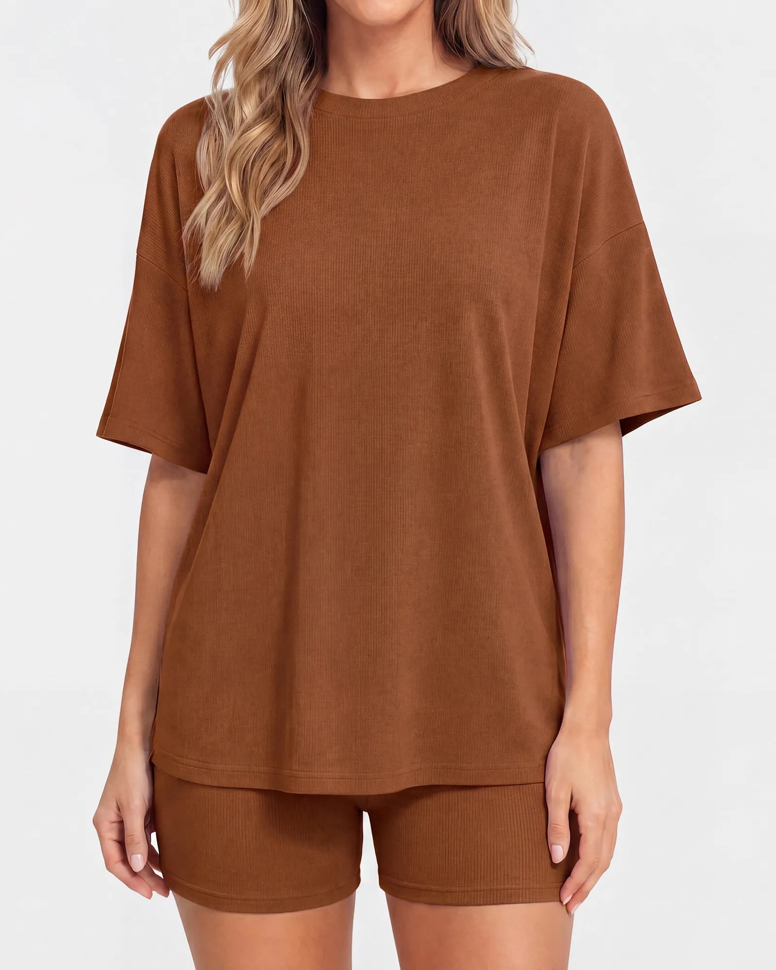 Oversized Crewneck Split Hem Lounge Set