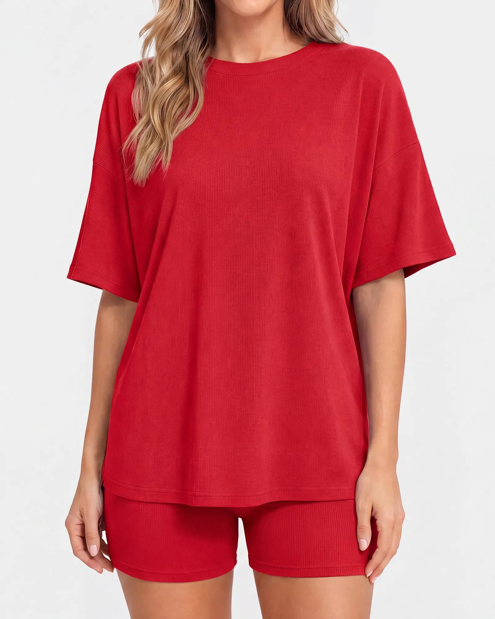 Oversized Crewneck Split Hem Lounge Set