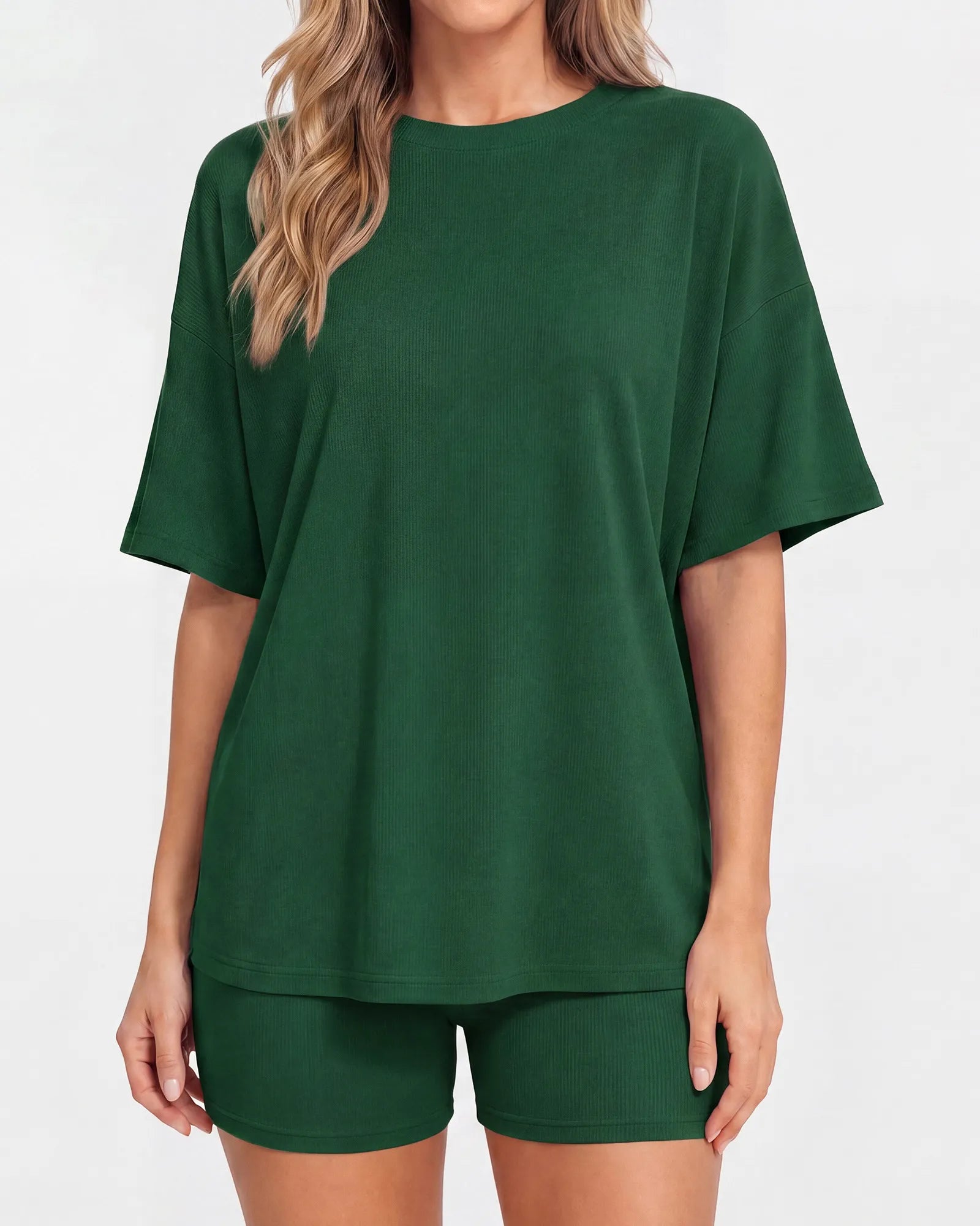 Oversized Crewneck Split Hem Lounge Set