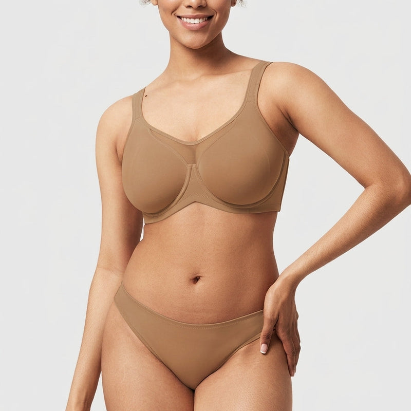 Full-Coverage Unlined Minimizer Underwire Bra