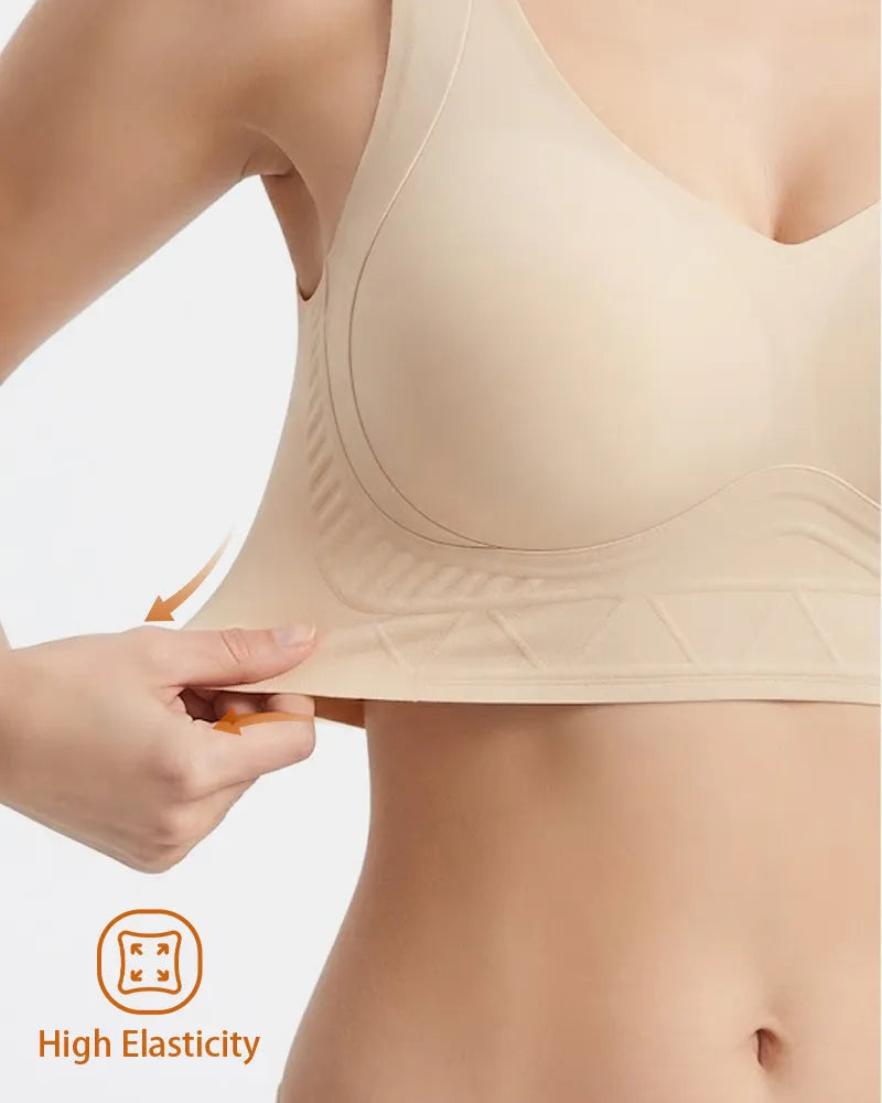 Sujetador camiseta con relleno de gel, sin aros, de cobertura completa y tallas grandes