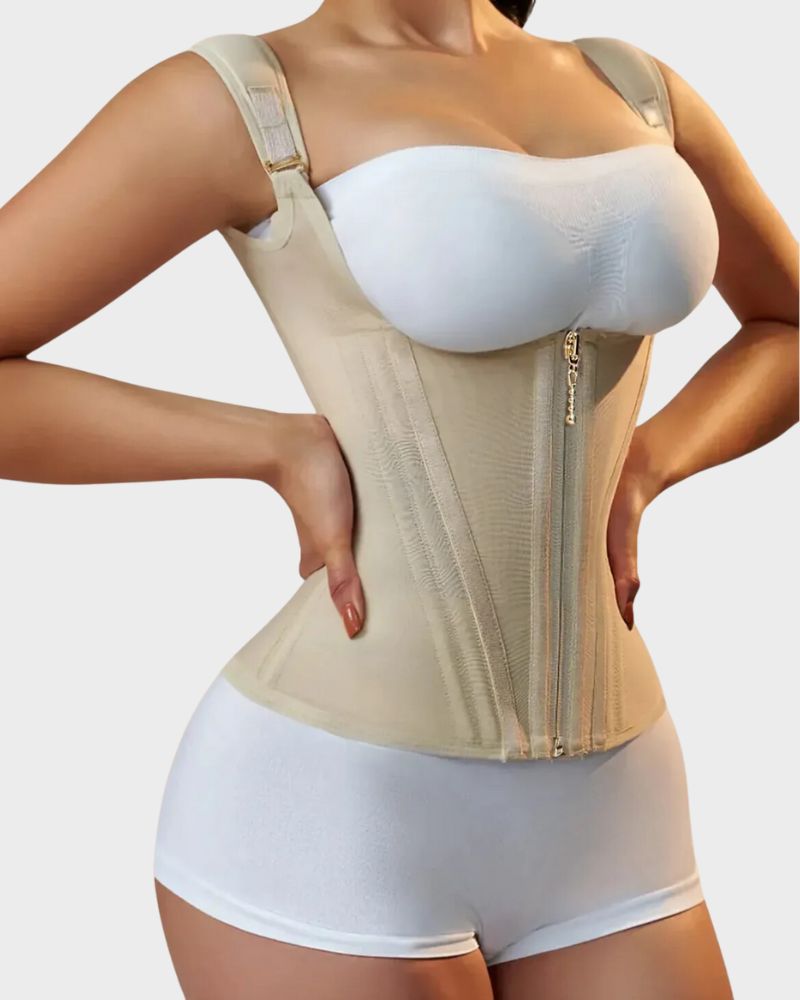 LilyCurve Double Waistband Corset Vest Waist Trainer in BK