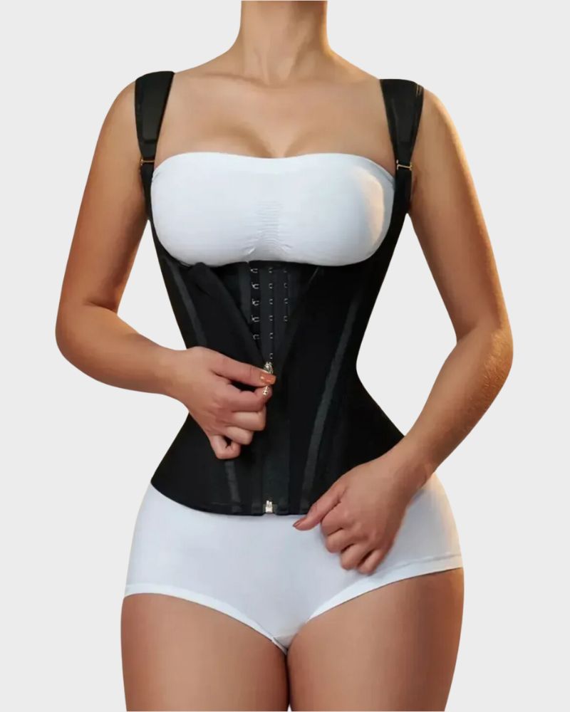 LilyCurve Double Waistband Corset Vest Waist Trainer in BK