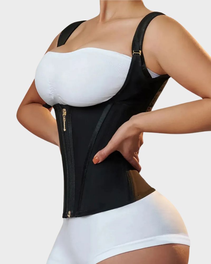 LilyCurve Double Waistband Corset Vest Waist Trainer in BK