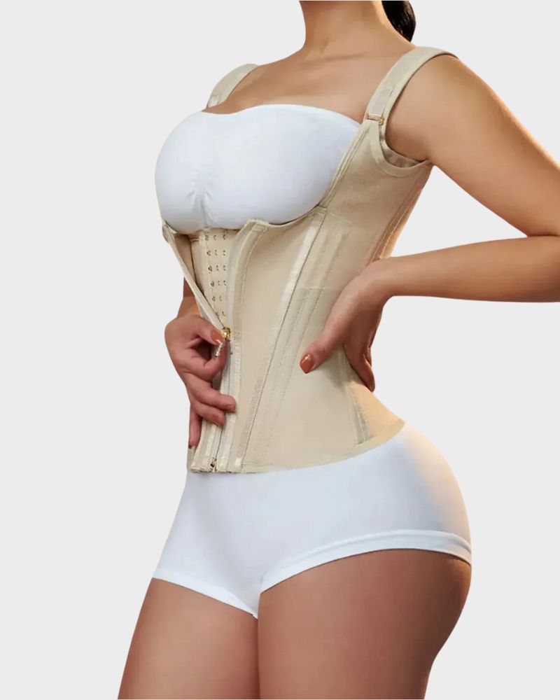LilyCurve Double Waistband Corset Vest Waist Trainer in BK